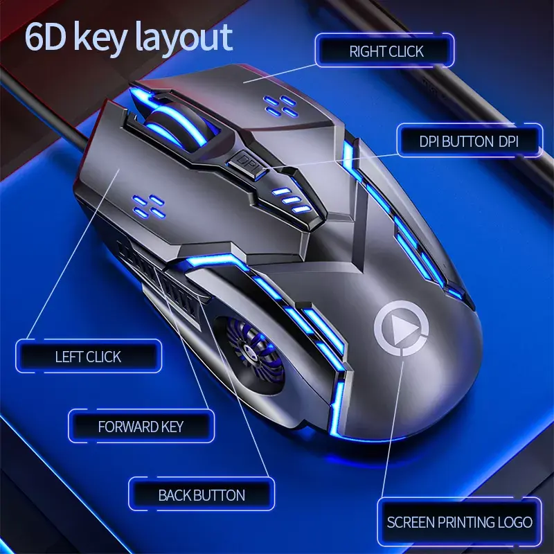 Factory price Professional Programmable gaming mouse Optical DPI Ergonomic Mouse For Desktop laptops PC