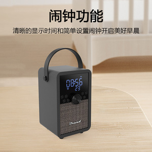 Bluetooth <b>Speaker</b> Wooden Portable Desktop Home Radio With TF Card Support Rechargeable Battery <b>USB</b> Interface - Product Image 5