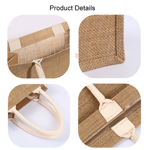 Bolsas de mano reutilizables con logotipo personalizado para compras, regalos de boda, bolsa de yute de compras de algodón reciclado para promoción - Product Image 6