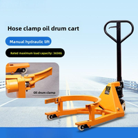 Nouveau type de chariot manuel hydraulique pour fûts d'huile en acier, véhicule de manutention rapide et pratique pour entrepôt