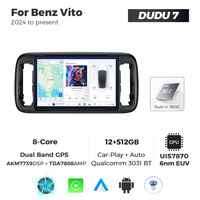 Système multimédia automobile DUDUAUTO DUDU7 A7870 AKM7739 VELVET DSP TDA7808 Amp 13,1 pouces pour Mercedes Benz Vito 2024