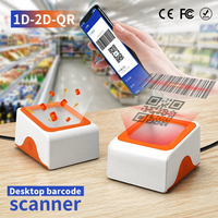 Escáner de Código de Barras 2D de Sobremesa JR P8 Naranja, Lector de Códigos QR USB Plug and Play para Pagos Móviles Dinámicos