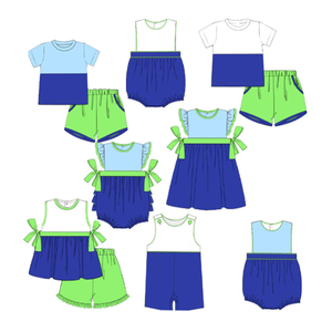 Vestido de Verano para Bebé Niño, Tejido Ecológico, Azul Floral, con Spandex/Algodón, Estampado - Product Image 3