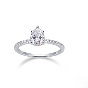 <span class=keywords><strong>Anello</strong></span> di Fidanzamento in <span class=keywords><strong>Argento</strong></span> Sterling S925 con Moissanite, Taglio Princess, Taglio a Pera, Taglio <span class=keywords><strong>Smeraldo</strong></span>, Gioiello di Lusso per Donna - Product Image 4
