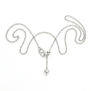 Glam High End Polished White Pt950 Fine Adjustable Minimalist Pendant Chain Unisex Daily <b>Stack</b> Gift Platinum Jewelry - Product Image 1