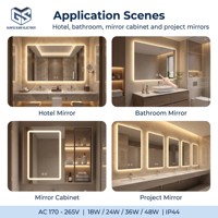 Miroir de salle de bain intelligent étanche IP44, homologué TUV CE, avec interrupteur à commande tactile intégré à haut facteur de puissance pour miroir LED