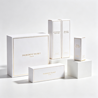 Boîte personnalisée haut de gamme pour crème hydratante avec estampage à chaud, production en 72h, emballage biodégradable en carton blanc pour sérum