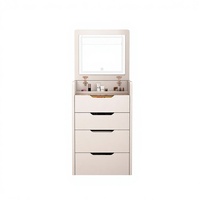 Table de toilette moderne avec miroir éclairé par LED, design à rabat, meubles de chambre à coucher, amovible, pour hôtels, usage domestique