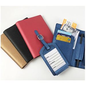 Porta Pasaportes de Viaje de PU de Lujo al por Mayor, Funda de Cuero y Juego de Etiquetas para Equipaje, Logotipo Personalizado, Sublimación en Blanco - Product Image 4