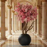 Arbre de cerisier artificiel rose de qualité supérieure avec tronc en bois - Faux magnolia pour la décoration de la maison, de l'hôtel, du restaurant et du bureau