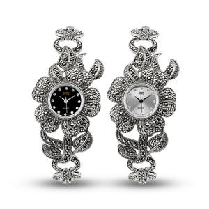 <span class=keywords><strong>Bracelet</strong></span> pour femmes en argent sterling 925 avec marcassite, montre-<span class=keywords><strong>bracelet</strong></span> vintage de luxe en argent 925 - Product Image 3