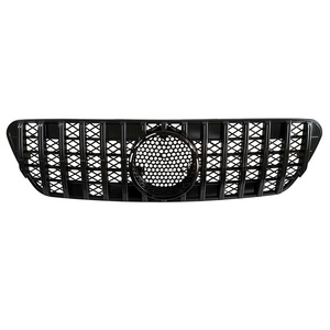 Mercedes-Benz <b>Modified</b> Grille ML163 Black And Silver ABS <b>Plastic</b> Bumper Fitment 1998-2004 - Product Image 2