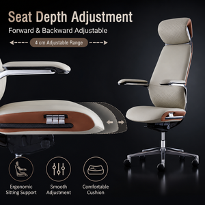<span class=keywords><strong>Sedia</strong></span> da Ufficio in Pelle Minimalista Italiana, Ergonomica con Schienale Alto, Girevole e <span class=keywords><strong>Regolabile</strong></span> in <span class=keywords><strong>Altezza</strong></span>, per Manager, Casa, Studio e Ufficio - Product Image 5