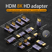 Adaptador JILIAN 8K 4K de 90 Grados, Ángulo Izquierdo/Derecho, Extensor 2.1 Macho/Hembra, Conector de Aleación de Aluminio, 60Hz, para HDTVs, Laptop, PC, Cámara