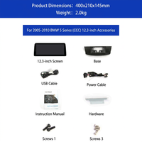 Système d'écran tactile Linux ultra-fin 12,3 pouces, CarPlay sans fil, Android Auto, lecteur multimédia pour BMW Série 5 2005-2010 E60 E61 CCC