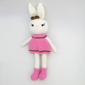 Jouets en peluche lapin en tissu de coton 100% faits à la main, jouets en crochet tricotés à la main pour bébé, amigurumi fascinant, <span class=keywords><strong>doudou</strong></span> doux pour 0-24 mois, 2-4 ans - Product Image 3