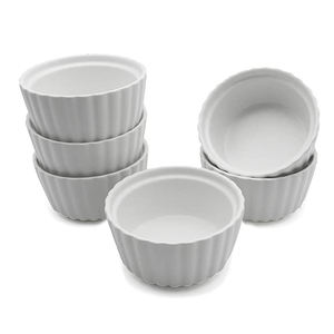 White Decal Ramekin for Backing Ceramic Ice <strong>Cream</strong> Cup Stoneware Mini Bowl with Promotion logo - Product Image 2