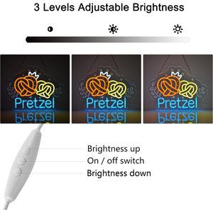 Pepper salt pretzel neon LED indoor hanging ambient light shop window decoration light street indicator light luminous <b>sign</b> 5V - Product Image 2