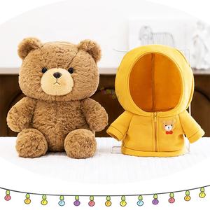 Nouvel arrivage d'ours en peluche marron avec pull ou sweat à capuche pour cadeau d'anniversaire petites poupées en peluche mignonnes <span class=keywords><strong>et</strong></span> réconfortantes - Product Image 4