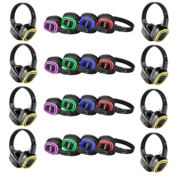 Casque audio silencieux professionnel RF890, portée UHF 500 m, batterie 12 h et pliable pour la location d'événements, le yoga et les réunions