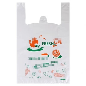 Custom Printing Poly <b>Plastic</b> Shopping t Shirt Bag Food Packaging Cheap White <b>Plastic</b> Packaging for Food - Product Image 2
