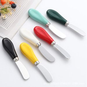Coltello da burro in acciaio inossidabile 430 manico in ceramica spargitore di marmellata di formaggio cremoso coltello da formaggio in metallo per uso domestico prodotto - Product Image 5