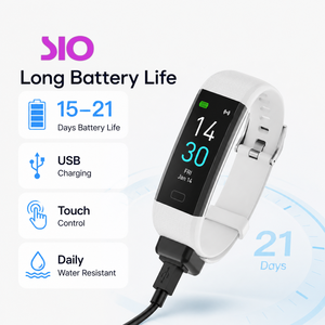 Bracelet intelligent avec moniteur de sommeil, capteur d'oxygène sanguin, rappels intelligents, corps fin 20x3.7mm, 9 couleurs, bracelet à boucle en TPU, portée de 5 à 10 mètres - Product Image 1