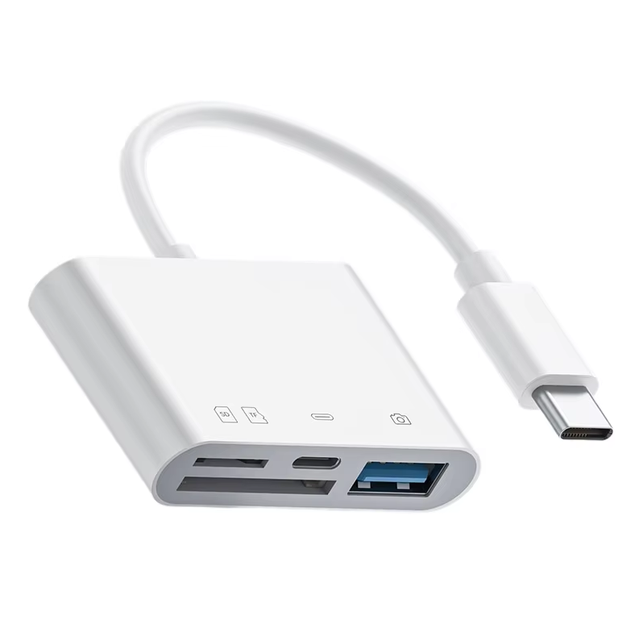 USB C Card Reader 3 in 1 OTG Adapter for SD TF Memory Card Mobile Phone Laptop Camera Type C Charging Port