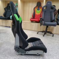 Asiento de Carreras Universal de Simulación 9003B de Fibra de Vidrio con Simulador de Movimiento de Coche y Cuero PVC Brillante