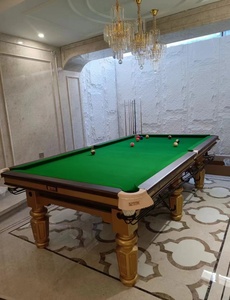 Table de billard professionnelle en <span class=keywords><strong>bois</strong></span> massif d'extérieur 8 pieds 4 en 1 avec coussin en laine 9 boules - Product Image 4