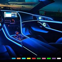 Комплект светодиодных лент для автомобиля, внутреннее освещение RGB IC USB, подсветка под приборную панель и пространство для ног, управление через приложение и пульт Bluetooth