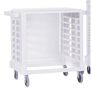 Carrello portaoggetti in plastica bianca da 33 pollici con ruote per stoccaggio e trasporto in cucina - Product Image 2