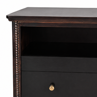 Table de chevet vintage française en bois massif, style moderne minimaliste du milieu du siècle, meuble de chambre bas et mobile