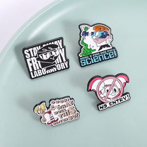Alfileres esmaltados de personajes de animación de dibujos animados de los 90, qué buen <span class=keywords><strong>día</strong></span> para la ciencia, broches de Metal, insignia de solapa, regalos de joyería para amigos - Product Image 1