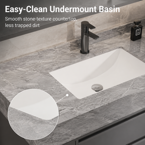 Ensemble de meubles de salle de bain mural en gros, résistant à l'eau, avec double tiroir et rangement latéral - Product Image 4
