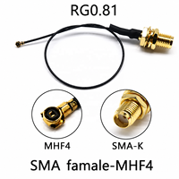 Câble de test coaxial sans fil RF U.FL MHF1/SMA-JJ, ligne de modification de routeur de haute qualité MHF4 vers SMA Mâle 0.81/RG1.13/RG178