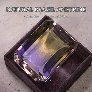 Emerald Cut 8x10mm 100% Natural Amethyst <b>Stone</b> with Color Play 2.7 Carat 8x10 Hole Diameter Waxing/Oiling Treated - Product Image 2