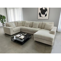 PZCN HOME Canapé d'angle en forme de L de grande taille, style moderne simple à rayures, combinaison salon appartement hôtel, meubles