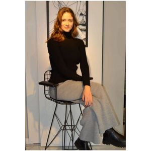 Women's Steel Knit Stone Patterned Trousers Straight <b>Elastic</b> Anti Pilling Unlined Without <b>Belt</b> - Product Image 1