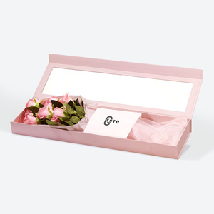 Wholesale Custom Cardboard White Flower Packaging Gift Present Box with Clear <b>Window</b> Lid - Product Image 5