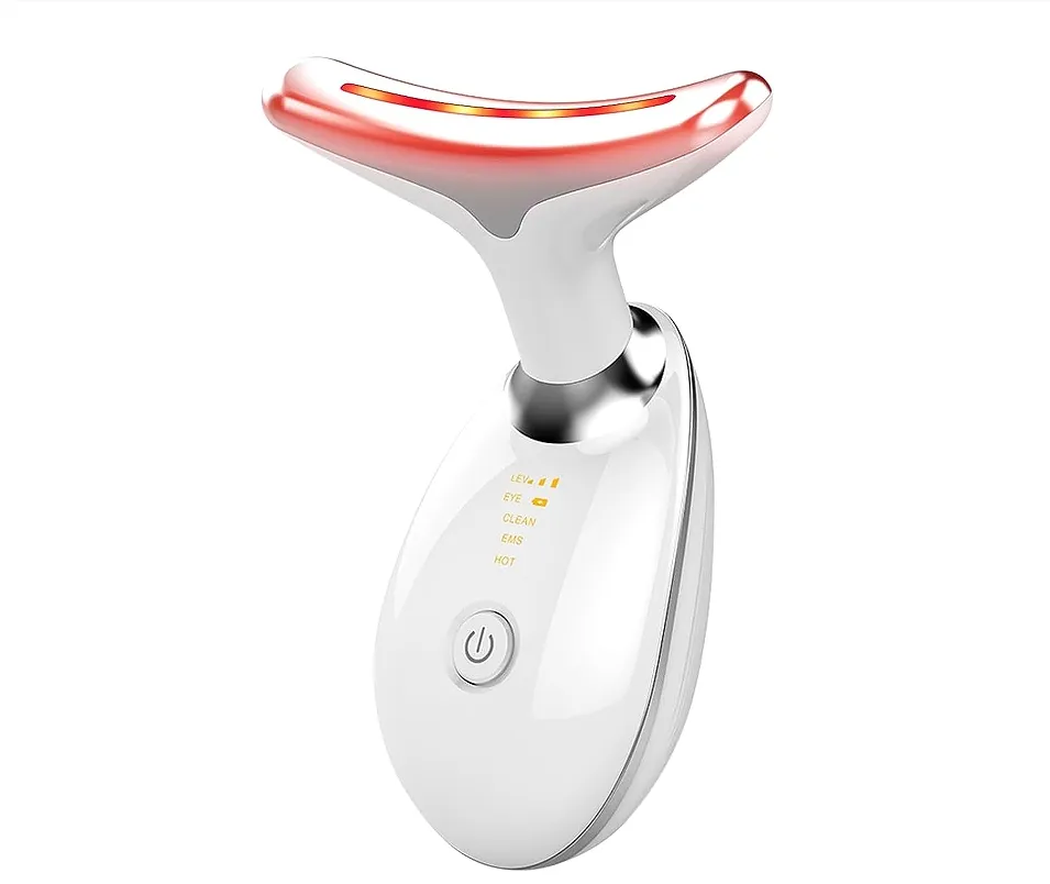 custom ems Face Neck Massager Double Chin Vibration Facial Tightening Anti Aging Anti Wrinkle Device Red Light Therapy for Face