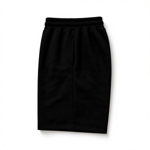 Shorts en coton noir pour homme Void Lane avec cordon de serrage, style décontracté, logo imprimé sur le devant, tissu tricoté respirant - Product Image 4