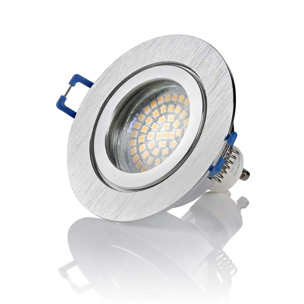 Точечный светильник IP44, gu10 mr16, алюминиевый кольцевой светильник, белый, хромированный, никелевый, светодиодный светильник