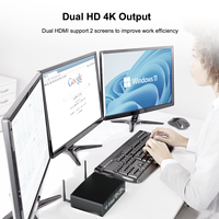 Mini PC Intel Core I7-10510U con 2 Puertos RJ45 LAN, 6 USB, 2 Puertos RS232 COM, 3 Salidas de Pantalla para DP, 64GB SSD+HDD, 10W DDR4, Nuevo, Enchufe AU/US
