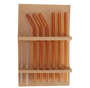 <span class=keywords><strong>Pipeta</strong></span> de vidrio duradera de 8mm resistente a altas temperaturas, 6 tubos, 2 cepillos, 3 curvas, 3 barras rectas, accesorios para Vasos - Product Image 1