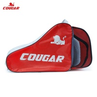 Sac à roulettes pour patins à roulettes Cougar Factory, une épaule, en nylon 420D, rouge, portable, grand, pour patins, chaussures, sports, protections de sécurité pour les coudes et les genoux