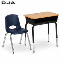 Bureau d'étudiant contemporain intelligent pour salle de classe, avec pieds chromés, tiroir métallique, garantie 15 ans, écologique, réglable en hauteur