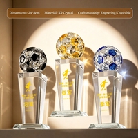Trophée de football personnalisé en cristal K9 avec gravure, souvenir de compétition sportive, cadeau d'affaires, Cross