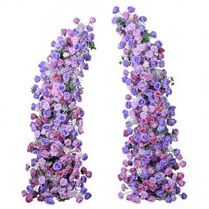 Decoración de Flores Artificiales Estilo Cuerno de Toro, Color Violeta Púrpura CY, para Propuesta de Matrimonio, Boda, Modelo 205 - Product Image 1