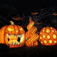 Lanterne géante en forme de citrouille, lanterne suspendue en soie imperméable pour parc à thème et festival d'Halloween, décoration de lanterne 2026